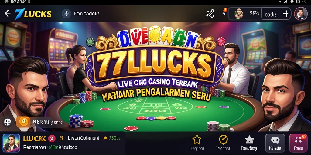 Tampilan gameplay seru di 77LUCKS dengan dealer langsung.