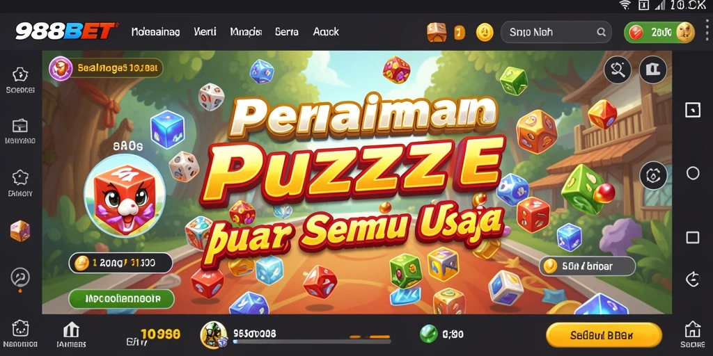 Tampilan gameplay seru dalam 988BET dengan berbagai level puzzle.