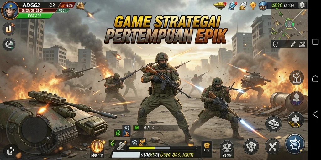 Tampilan screenshot utama ADG62 menampilkan aksi pertempuran yang mendebarkan.