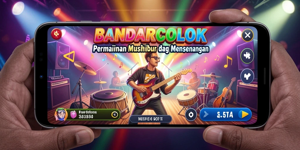 Screenshot BANDARCOLOK menampilkan gameplay musik yang mengasyikkan dan interaktif.