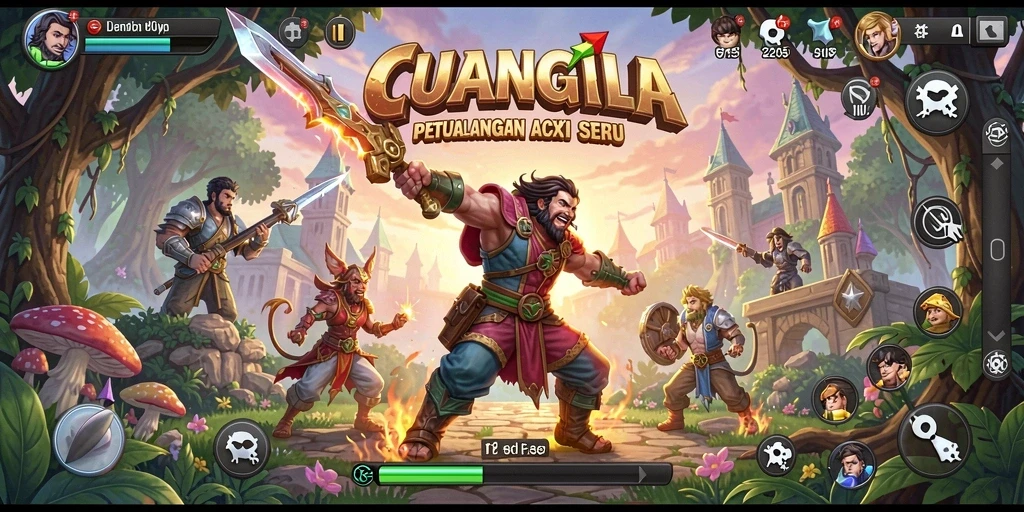 Screenshot gameplay CUANGILA menampilkan aksi mendebarkan dalam arena pertempuran.