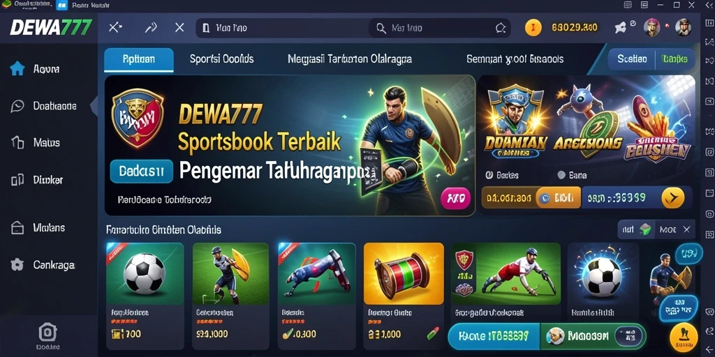 Tangkapan layar DEWA777 menampilkan antarmuka taruhan olahraga yang menarik.
