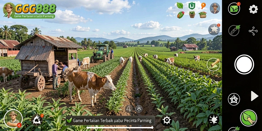 Tampilan gameplay GGG888 yang menampilkan keindahan pertanian.