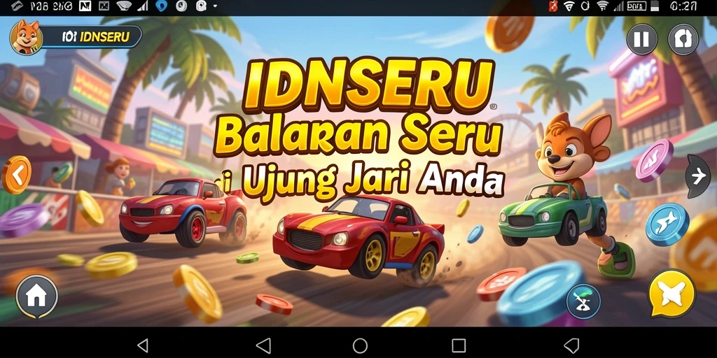 Gameplay balapan yang intens dan mendebarkan dalam IDNSERU.