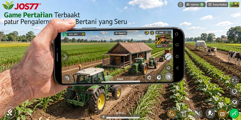 Screenshot gameplay JOS77 dengan suasana pertanian yang menawan.