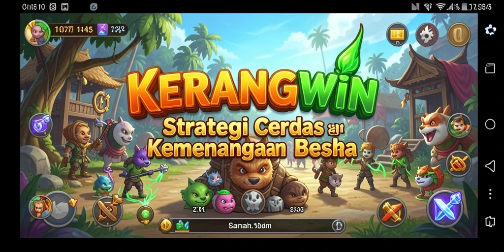 Tampilan gameplay KERANGWIN yang menampilkan strategi dan pertempuran yang seru.