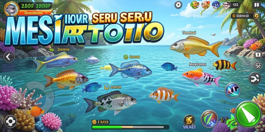 Tampilan gameplay seru dari MESIRTOTO saat menembak ikan.