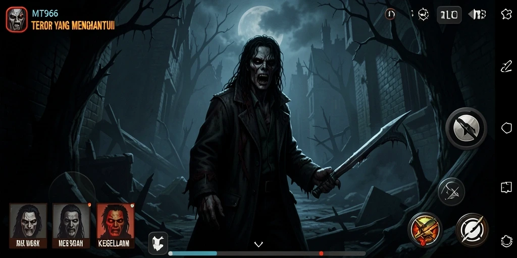 Screenshot menunjukkan suasana menegangkan dalam permainan Horror.