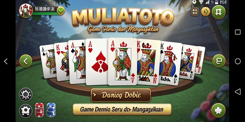 Screenshot utama MULIATOTO menampilkan gameplay Domino yang seru.