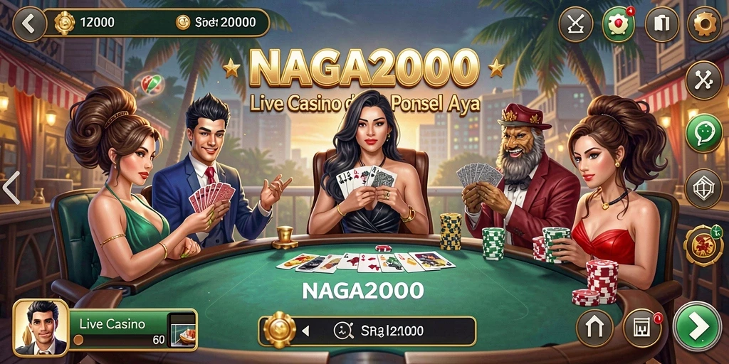Tampilan gameplay mendebarkan NAGA2000 dengan dealer profesional.