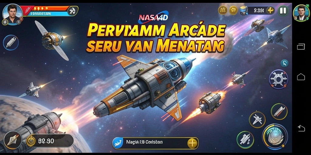 Gameplay menantang NASA4D dengan grafis luar angkasa yang menakjubkan.