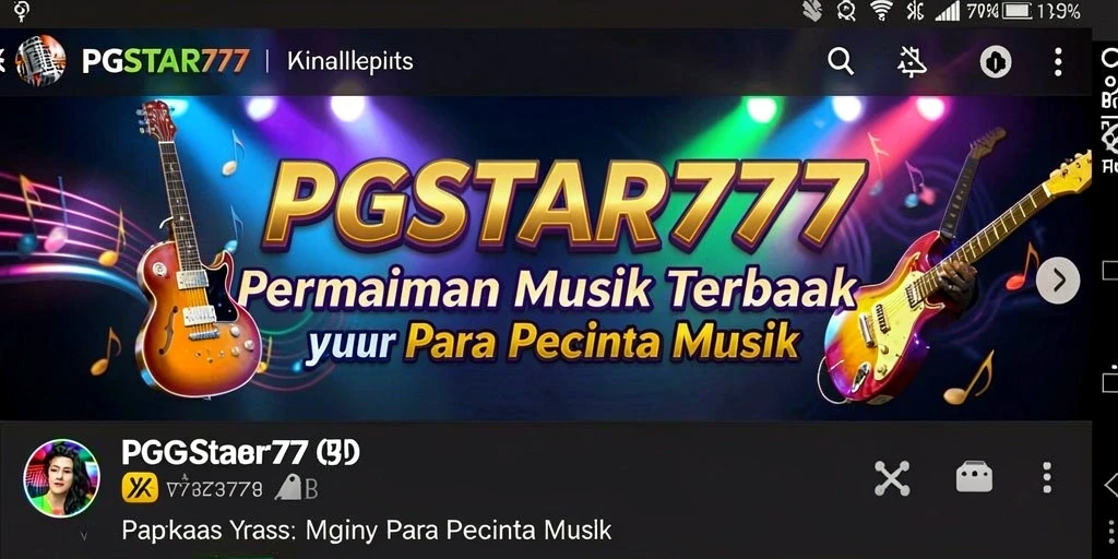 Screenshot utama PGSTAR777 menampilkan gameplay musik yang seru dan interaktif.
