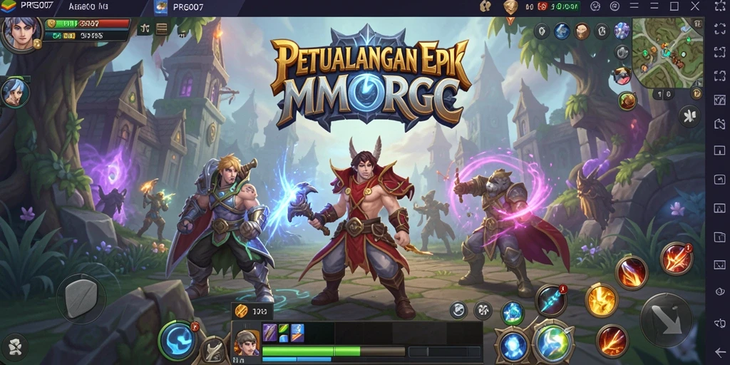 Tangkapan layar gameplay PRG007 yang memukau dalam dunia MMORPG.