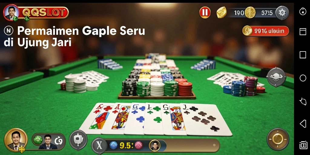Tampilan gameplay Gaple yang menarik dan interaktif di QQSLOT.