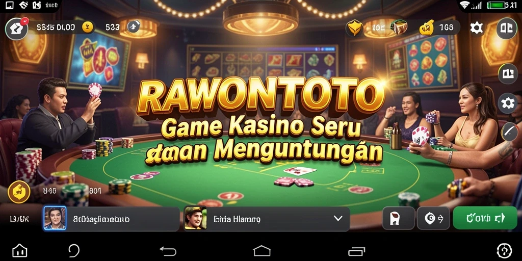 Tangkapan layar utama RAWONTOTO menampilkan gameplay seru Kasino dengan grafis yang memukau.