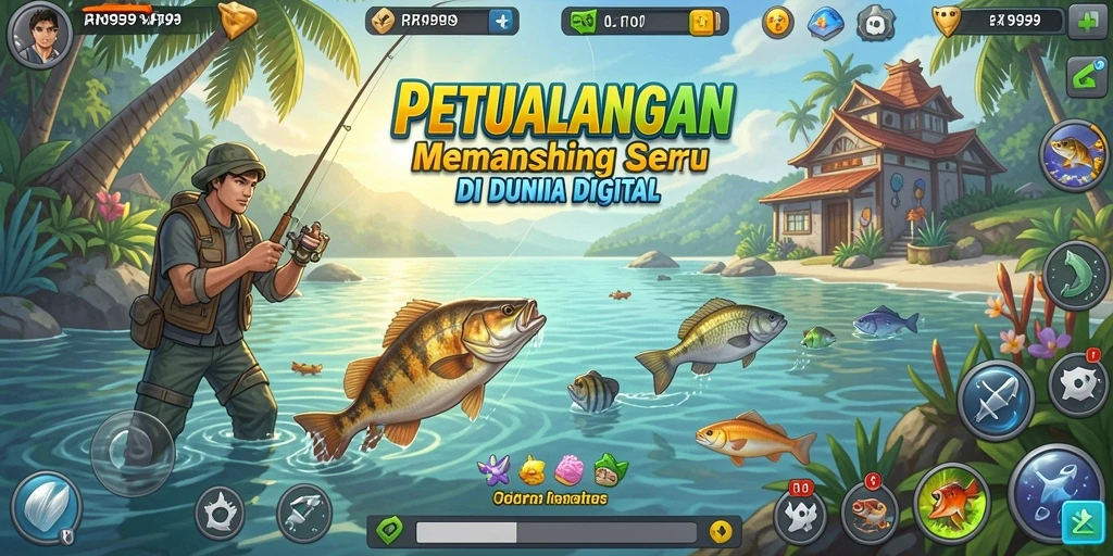 Tangkapan ikan besar dalam gameplay RR999 yang menegangkan.