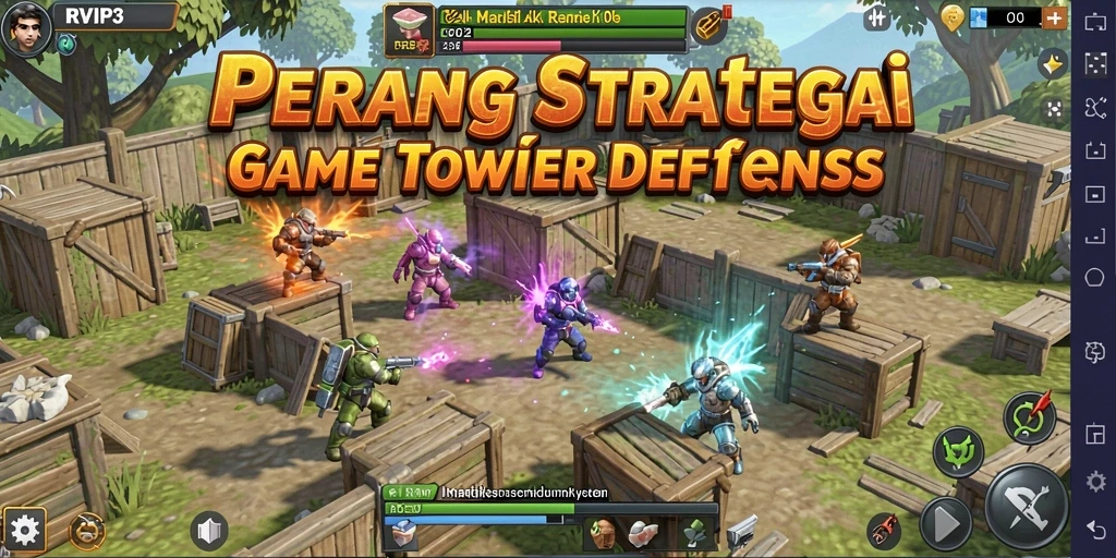 Tampilan gameplay RVIP3 yang menegangkan dalam Tower Defense.