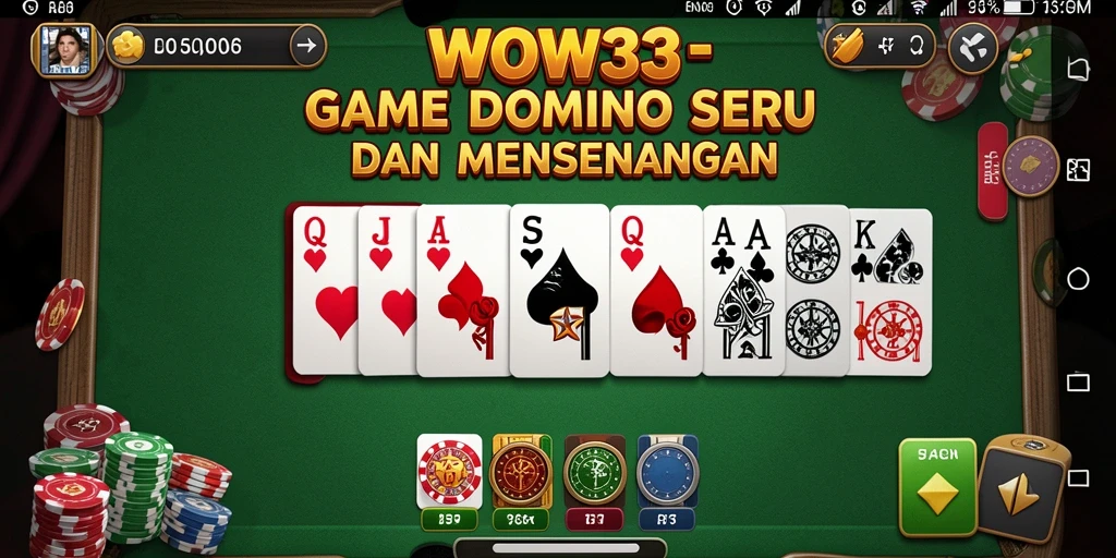 Tampilan gameplay seru dalam permainan Domino WOW33.